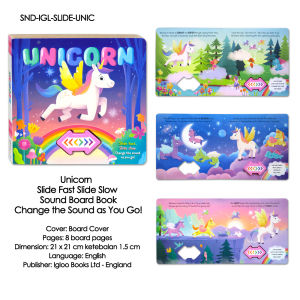 Unicorn & Police Car Slide Fast Slide Slow Sound Board Book Change the Sound as You Go!
