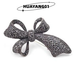 HUAYANG01 [HOT FASHION] เข็มกลัดติดโบว์ไข่มุกพลอยเทียมแนววินเทจเสื้อผ้าอเนกประสงค์สำหรับผู้หญิงเครื่องประดับของขวัญเครื่องประดับ