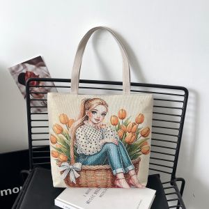TÚI TOTE CANVAS THÊU HỌA TIẾT DỄ THƯƠNG – PHỤ KIỆN XINH YÊU KHÓ CƯỠNG LX413