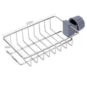 Self-draining Sink Shelf Stainless Steel Kitchen Sink Drain Rack Soap Sponge Holder Kitchen Sink Organizer