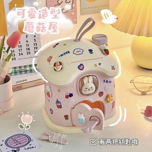 Oishi  ins style mushroom house piggy bank with FREE 3D sticker