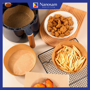 20cm Air Fryer Disposable Baking Papers Non-Stick Steamer Air Fryer Round Parchment Paper Liners Kertas Air Fryer