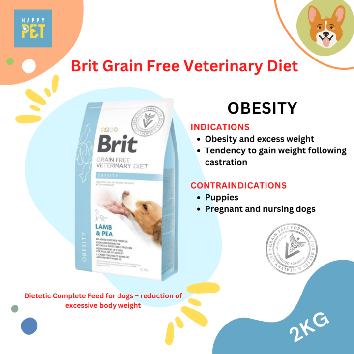 Brit Grain-Free VETERINARY OBESITY Lamb, Turkey & Pea Dog Food (2KG ... - Grain Free Lamb And Turkey Dog Food