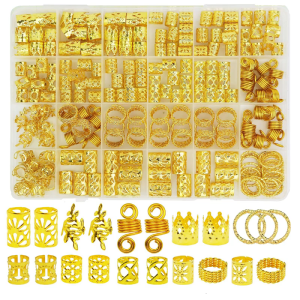 210lots Elegant Hair Extension Link Easy to Use Hair Extension Rings Beads for Braids and Dreadlocks