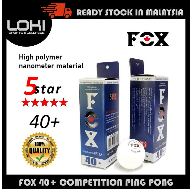 🔥SUPERIER QUALITY🔥FOX 40+ COMPETITION 5 STAR TABLE TENNIS BALL BOLA