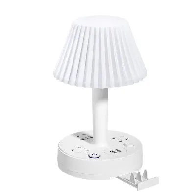 LZP-SHOPโคมไฟเกาหลี โคมไฟตั้งโต๊ะled3in1USB โคมไฟหัวเตียง โคมไฟห้องนอน โคมไฟมินิมอลพร้อมช่องUSBและมีที่วางโทรศัพท์