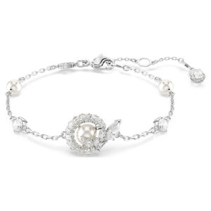 SWAROVSKI Luxury(New)Snake silver mixed cut snake year white pearl diamond bracelet S925 women bracelet