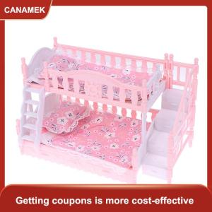【CANAMEK 】 Dollhouse Miniature Simulation European Princess Double Bed Doll Furniture Toys