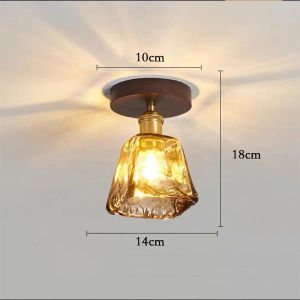 Vintage Walnut  Glass Ceiling Light For Decorating Bedroom/Balcony/Corridor Ceiling Lamp