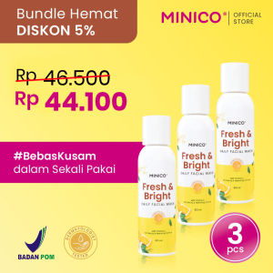 MINICO Fresh and Bright Daily Facial Wash 100ml - 3 pcs | Harga Grosir Sabun Cuci Muka Face Wash