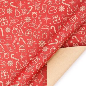 LEKGAVD Santa Claus Christmas Wrapping Paper 300cm Elk Gift Wrapping Paper Festive Snowflake Present Box Packing Christmas Gift