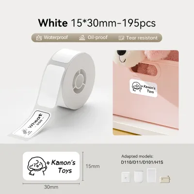 NIIMBOT White Colour Label Sticker for D11 D110 D101 H1S Refill Paper Label Tape Roll Waterproof Sticker for NIIMBOT Label Maker Printer