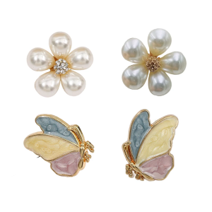 Luxury Pearls Accented Brooch Crafted In High Quality Metal Butterfly Pin For Formal Event Or Casual Wear