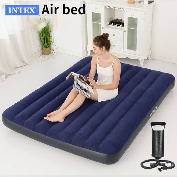 Inflatable Camping Air Bed Double Size with Free Super Air Pump King Size Multiple Use Home Use Indoor and Camping Lazada PH