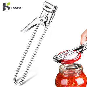 Konco Adjustable Can Opener Multi-Function Beer Bottle Opener Stainless Steel Manual Jar Opener Jam Opener Kitchen Accessories