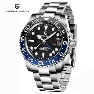 PAGANI DESIGN 40mm GMT Luxury Men Automatic Mechanical Wristwatch Stainless Steel Watch Top Brand Sapphire Glass Men Watches