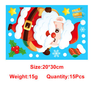 Christmas Santa Elk PVC Static Stickers Glass Window Snowflake Wall Decoration New Year Party