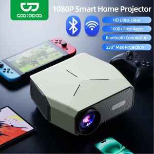GOOJODOQ 15500LM Mini Projector Supports Android and Smartphones WiFi 8k Full HD 1080p