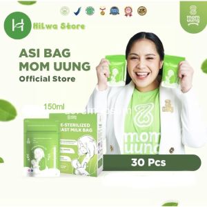 Mom Uung Pre-sterilized Breastmilk Bag | Kantong Asi - Isi 150ml 30 Lembar (Ada Indikator Suhu)