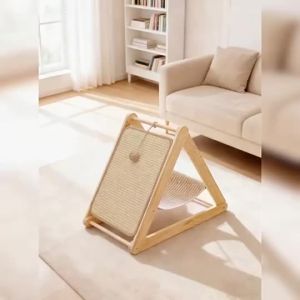 Wooden Cat Scratching Post with Hammock Sisal Scratching Board for Indoor Cat Posts Cat Tree One Step Assembled