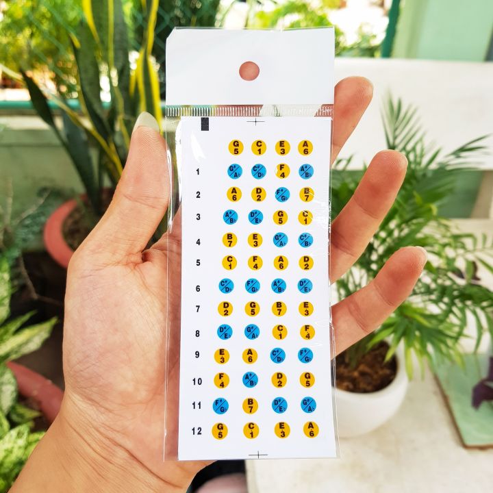 Miếng dán nốt nhạc Ukulele Sticker- Tập solo ukulele dễ dàng