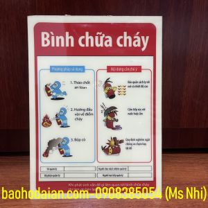 Biển báo dạ quang hướng dẫn sử dụng bình cứu hỏa (19x26cm)