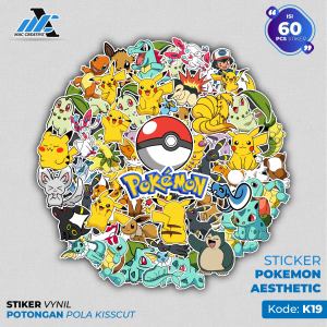 [  MAC ] 60 PCS STICKER PIKHACU POKEMON EEVEELUTION  LENGKAP LUCU AESTHETIC ANTI AIR UNTUK LAPTOP CASE TUMBLER KOPER HP - K19