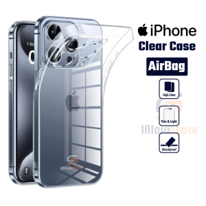 INIAJA - Clear Case AirBag iPhone 15 15 Plus 15 Pro 15 Pro Max 14 14 Plus 14 Pro 14 Pro Max 13 13 Pro 13 Pro Max 12 12 Pro 12 Pro Max 11 11 Pro 11 Pro Max X Xs XR Xs Max 8 8 Plus 7 7 Plus 6 6 Plus Casing Bening Soft Case Transparan