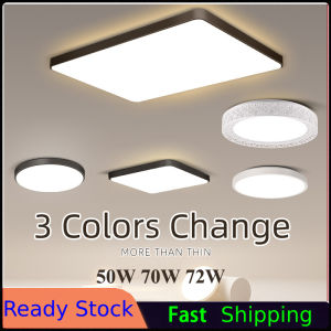 [COD] CHENBEN Đèn Trần Led Thay Đổi 3 Màu Đèn Trần Hiện Đại 220-265V Đèn LED Dạng Tròn/Vuông 30W 50W 72W Cho Phòng Khách Phòng Ngủ Nhà Bếp Phòng Tắm