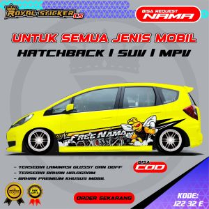 JZZ 32-STIKER DECAL THAILOOK KARAKTER  JAZZ SIGRA  AYLA  AVANZA INNOVA HILUX - FREE CUSTOM NAMA
