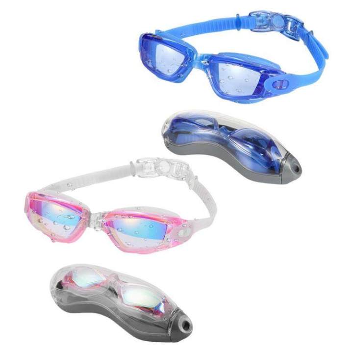 AzureWings 2 Pack Kids Swim Goggles - No Leak Anti-Fog With UV Protection, Ear Plugs & Nose Clip For Ages 4-14 - View #2