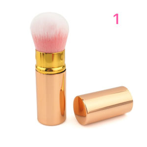 Retractable Makeup Brush Mini Portable Aluminum Tube Soft Bristle Blush Single Loose Powder With Lid