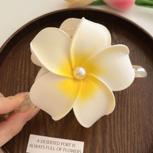 Pearl Plumeria Hair Clip New Flower Clip for Women Girls Hairpins Egg Flower Barrette Hawaiian Beach Hair Clips