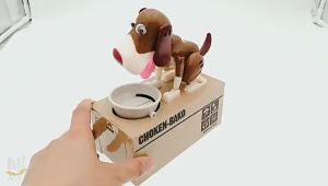 Funny Hungry Dog Coin Eating Piggy Bank Toy for Kids