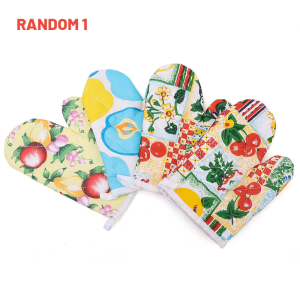 Kitchen Color Thickened Heat Insulation Gloves Home Oven Baking High Temperature Resistant Anti-Scald Insulation Non-slip Gloves