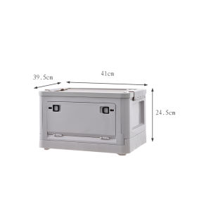 Outdoor Folding Storage Box Portable Large Capacity Stackable Car Storage Box Organizing Box Camping Picnic Home Storage Box With Wooden Boards