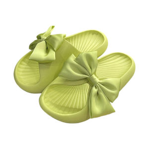 Free Shipping Thick-Soled Outdoor Slippers With A Bow Design Non-Slip Suitable For Both Indoor And Outdoor Use Cute Platform Style Beach Sandals One-Strap Design Trendy And Fashionable For Summer