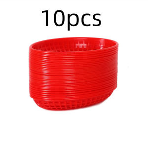 10Pcs Food Tray Plastic Tray Bread Basket Food Serving Tray Basket for Bread