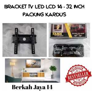BRACKET TV 32 BOX PREMIUM BAHAN BESI TEBAL WARNA HITAM UKURAN 14 INCH SAMPAI 32 INCH PACKING KARDUS BREKET BRAKET BRIKET LCD LED PLASMA FLAT PANEL TERMURAH DISKON PROMO TERLARIS
