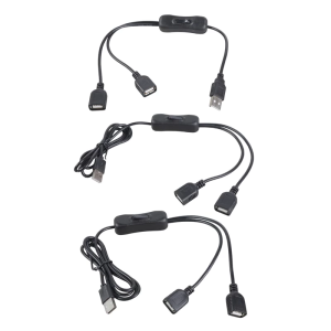 USB Male To Double Female Charging Cord Switcher Enable 35cm 120cm 200cm Option Rapid Device Charging Solution