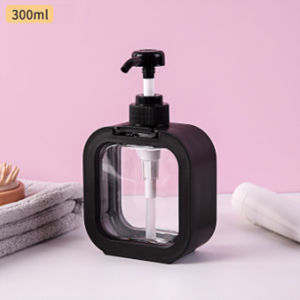 300/500ML Clear Plastic Pump Bottles with Free Holder Kitchen Liquid Soap Dispenser Hand Sanitizer Shower Empty Pump Shampoo Dish Soap Container Bathroom Shower