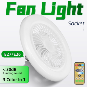 LANGYUE Drone Fan Light E27 Bulb Base Remote Control Quiet Ceiling Fan Lamp 2/4H Timer Night Light Memory Function 3 Speed 3 Color Temperature
