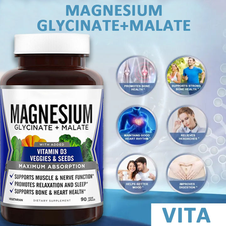 Magnesium Glycinate 250mg Mineral Supplement Natural Immunity Mood ...