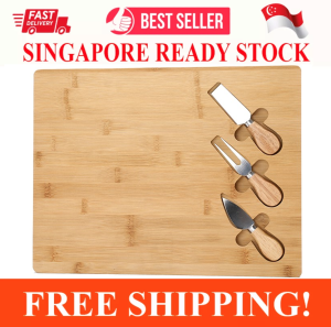 CHEESE BOARD SET CHARCUTERIE PLATTER AND MULTI FUNCTIONAL SERVING TRAY INCLUDING 3 CHEESE KNIVES 39 BY 30 CM