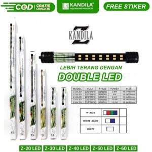 Lampu Aquarium Kandila 20 30 40 50 60cm Double LED Bergaransi Nyala Terang
