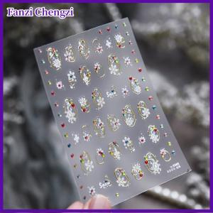 Fanzi สติกเกอร์ตกแต่งเล็บลายจุดเล็กๆสีสันสดใสสไตล์คริสมาสต์น่ารักสำหรับผู้หญิงสติกเกอร์ตกแต่งเล็บ