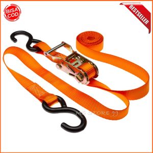 Tali Pengikat Barang Di Motor Panjang 4m Lebar 2.5cm Kuat Barang Sampai 100kg Bahan Gesper Kuat MSV