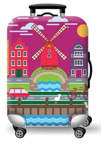 [✅SG Ready Stock] Thick Elastic World Map Luggage Protective Cover Zipper Suit For 18-32 inch Bag Suitcase Covers Trolley Cover Travel Accessories