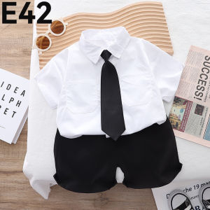 Terno for kids boy semi formal w/ tie included black & white outfit 1-5yrs old E42