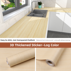 Wood Wallpaper 60cm x 1m Self Adhesive 3D Wood Grain Waterproof PVC Wallpaper 60cm x 200cm Almari Wall Sticker Cabinet Sticker